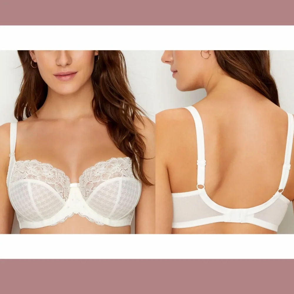 NWT $72 Panache [ 28H US‎ ] Envy Balconnete Underwire Full Cup Bra in Ivory